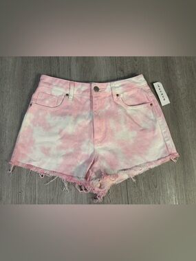 Pacsun Women’s High Rise Pink Tie Dye Denim Festival Cut Off Shorts 25 NWT
